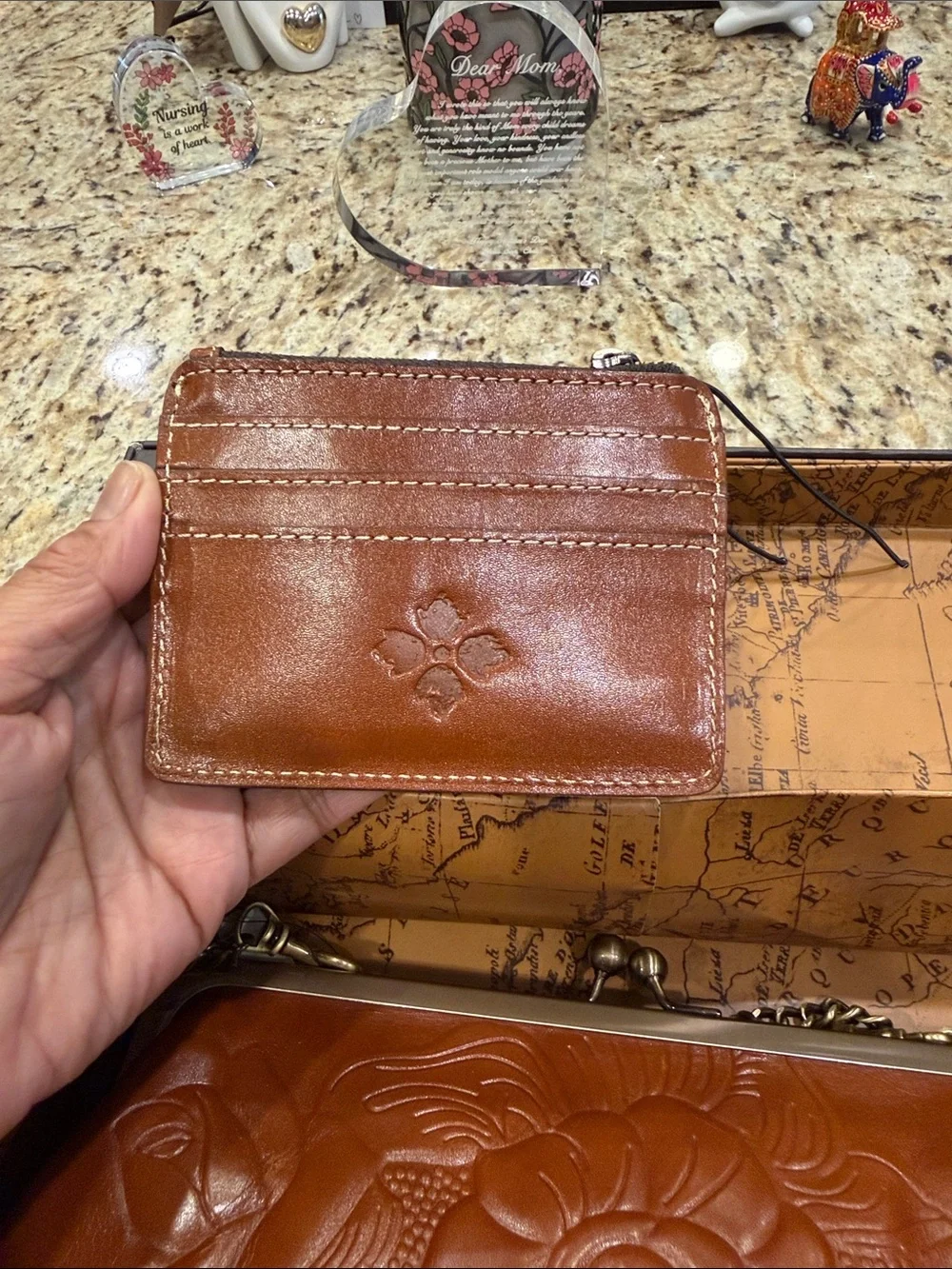 NWT Patricia Nash Embossed Leather
Handbag with Kisslock and Wallet - Picture 7 of 12